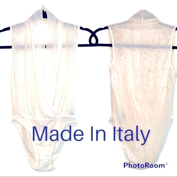 Cosabella SHEER MESh ITALY MADE BODYSUIT see thru one piece leotard vintage - Picture 1 of 4